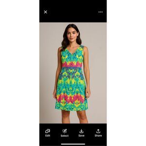Muse Sleeveless Floral Dress Rainbow Colors Size 12